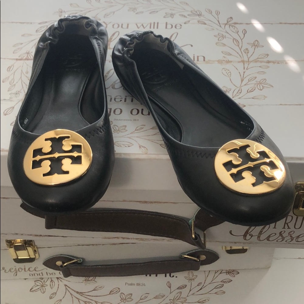 Tory Burch Classic Reva Ballet Flats in Black, 6M